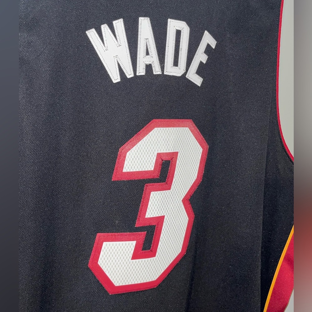 Dwayne Wade Black #3 Miami Heat adidas Authentic NBA Throwback Basketball Jersey - Picture 4 of 11